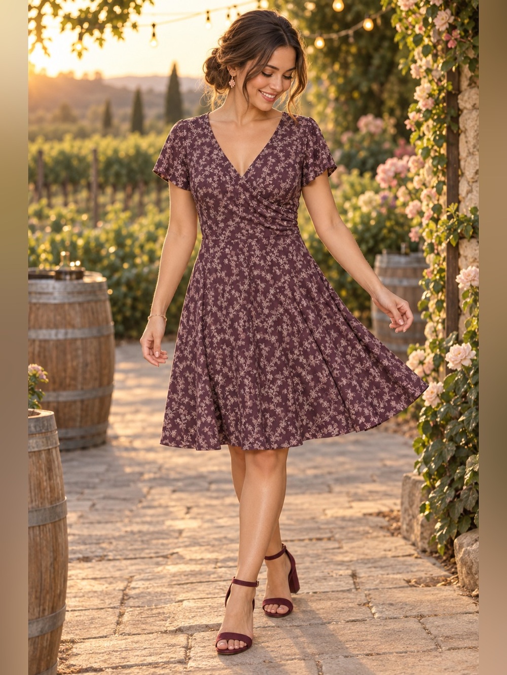 Kaileigh Amandine Plum Floral Knit Dress MP 🌸